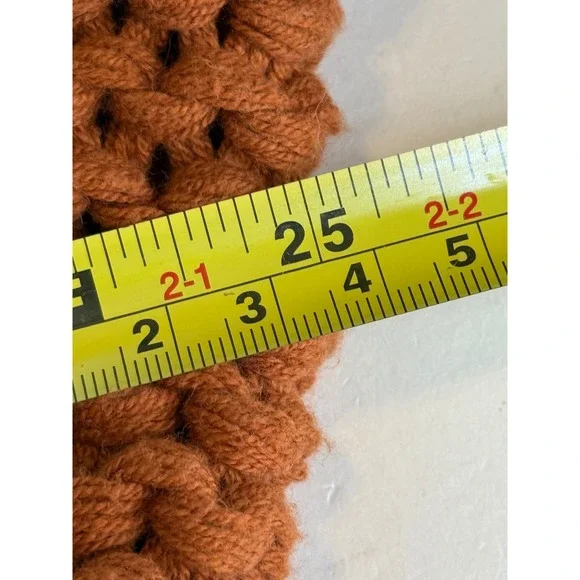 Free People Cowl Neck Chunky Knit Sweater Rust Orange Womens Sz M - Picture 6 of 8